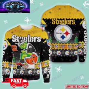 Pittsburgh Steelers Grinch Toilet 3D Xmas 2025 Gift For Fans Ugly Christmas Sweater