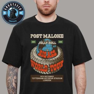 Post Malone With Jelly Roll For The Big Ass World Tour London On September 20 2025 Unisex T-Shirt