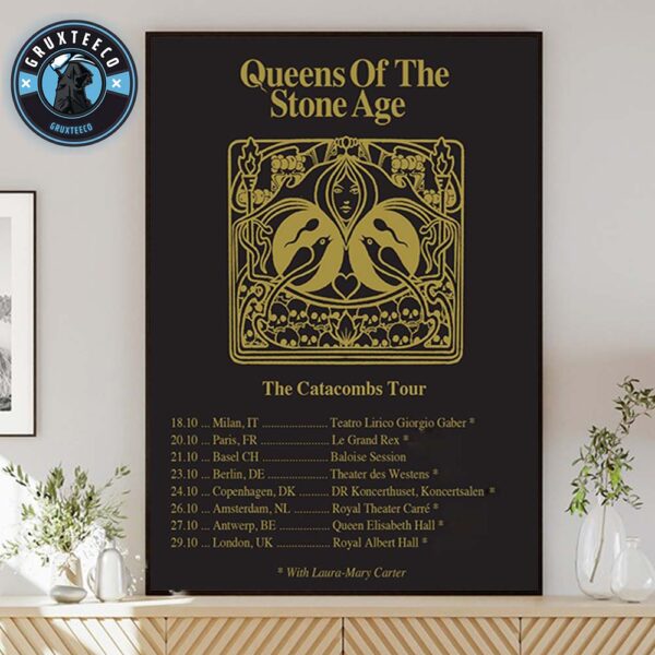 Queens Of The Stone Age For The Catacombs Tour On Octorber 2025 Home Decor Poster Canvas