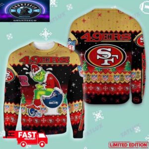 San Francisco 49ers Grinch Toilet 3D Xmas 2025 Gift For Fans Ugly Christmas Sweater