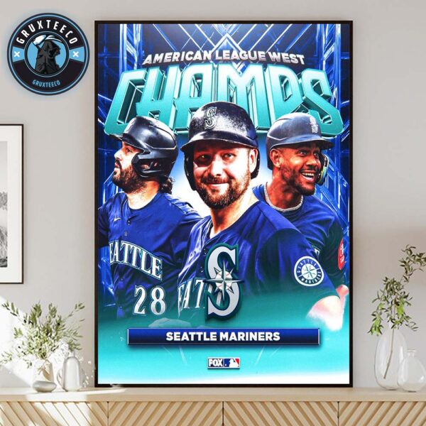 Seattle Mariners AL West Division Champions MLB 2025 Home Decor Poster Canvas