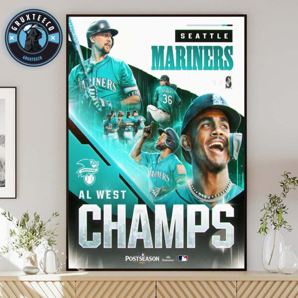 Seattle Mariners Winner For AL West Division Champions MLB On September 2025 Home Decor Poster Canvas