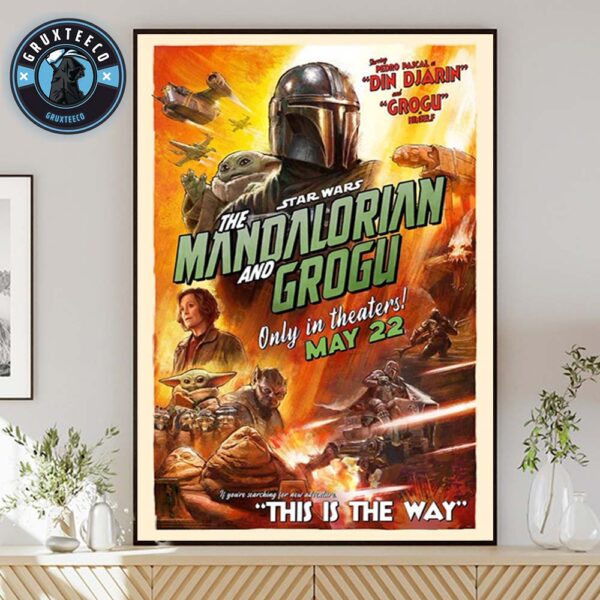 Star Wars The Mandalorian And Grogu Only In Theaters On September 22 2025 Home Decor Poster Canvas