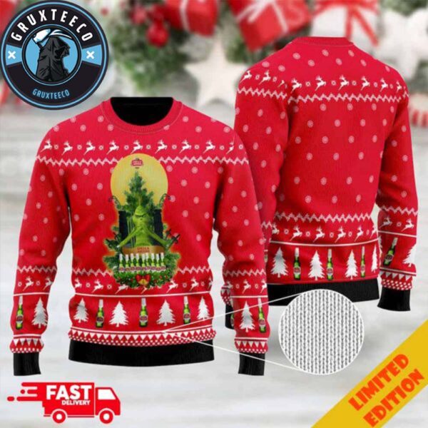 Stella Artois Grinch Snowflake Ugly Christmas Sweater 2025 For Men And Women