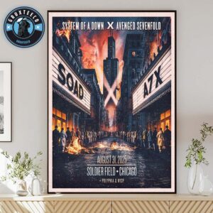System Of A Down And Avenged Sevenfold With Special Guest Polyphia Sun At Soldier Field In Chicago IL On August Aug 31 2025 Home Decor Poster Canvas