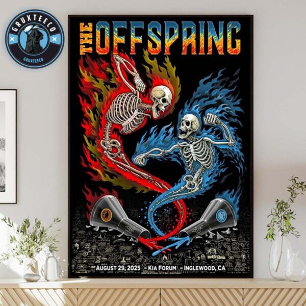 The Offspring Live Show Music At Kia Forum In Inglewood California On August 29 2025 Home Decor Poster Canvas