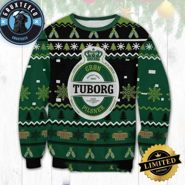 Tuborg Brewery 3D Funny Beer Gift For Family Christmas Ugly Sweater