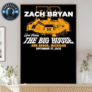 Zach Bryan And Michigan Wolverines Live From The Big House NFL At Ann Arbor In Michigan On September 27 2025 Home Decor Poster Canvas